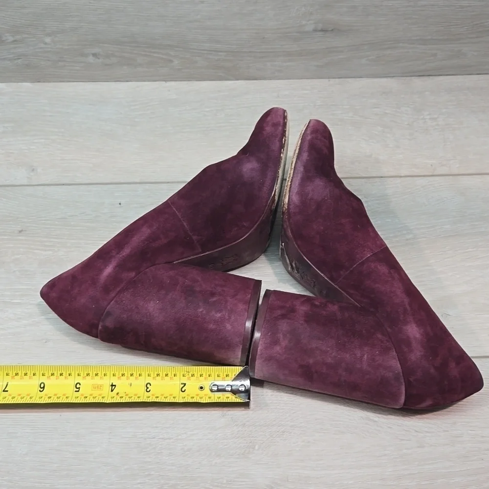Tory Burch Womens Lucia Suede Heels wine shoes sz 8M